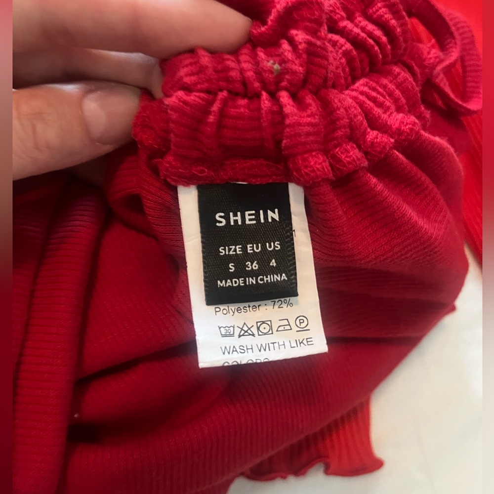 One-Shoulder Ruched Red Dress Size Small - Picture 3 of 5